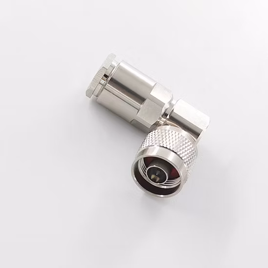RF Coaxial N Type Male Right Angle Clamp Connector for LMR400 Cable