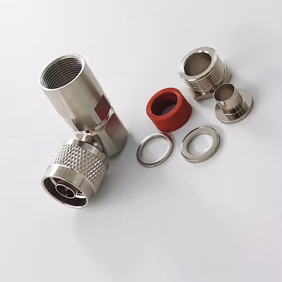 RF Coaxial N Type Male Right Angle Clamp Connector for LMR400 Cable
