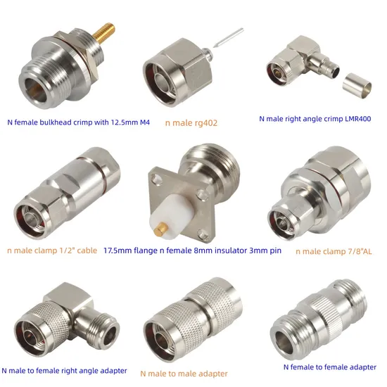 RF Coaxial N Type Male Right Angle Clamp Connector for LMR400 Cable