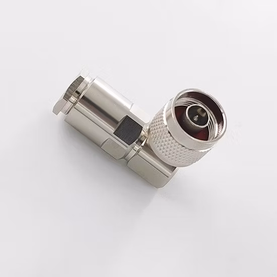 RF Coaxial N Type Male Right Angle Clamp Connector for LMR400 Cable