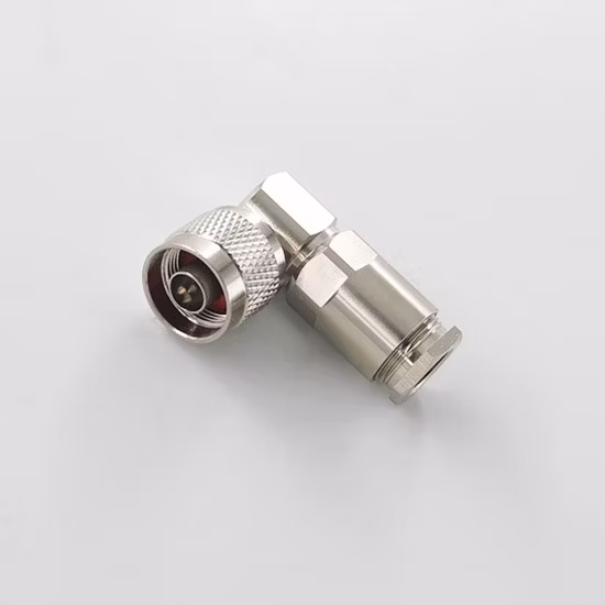 RF Coaxial N Type Male Right Angle Clamp Connector for LMR400 Cable