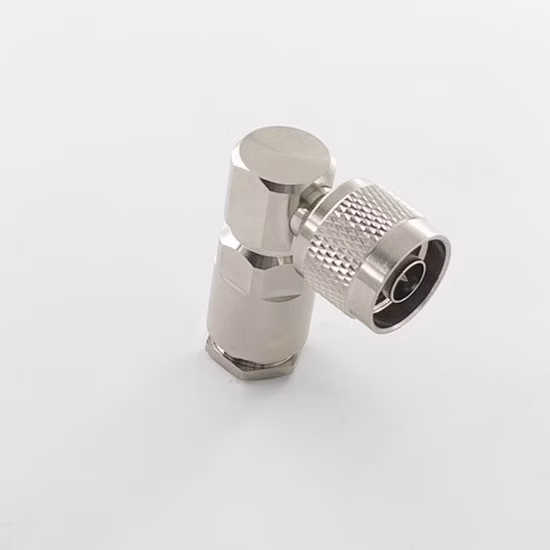 Connecteur coaxial RF mâle de type N à pince à angle droit pour câble LMR400